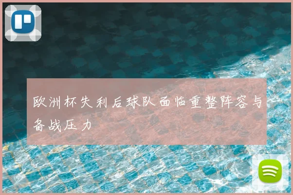 欧洲杯失利后球队面临重整阵容与备战压力